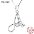 26 Letters alphabet Pendant Necklace 925 sterling Silver Handwritten Zircon Pendants Long Chain For Women Wedding Jewelry Gift