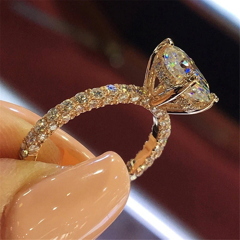 2026 Trendy Crystal Zircon Engagement Claws Design Rings For Women Female Wedding Jewelry Accessories Gift Fashion Women Rings