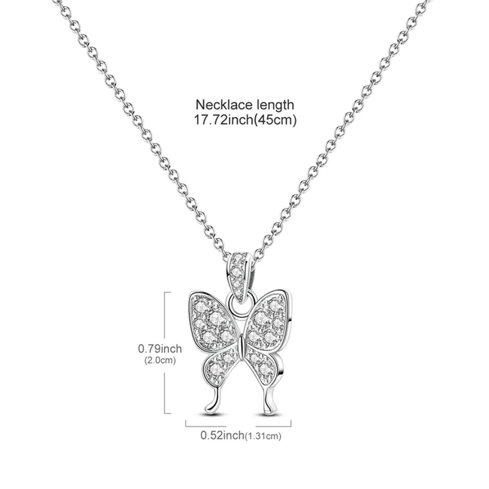 Simple and Elegant 925 Sterling Silver Seashell Teardrop Four-Leaf Clover Star Moon Bible Crystal Lock Necklace Precious Gifts