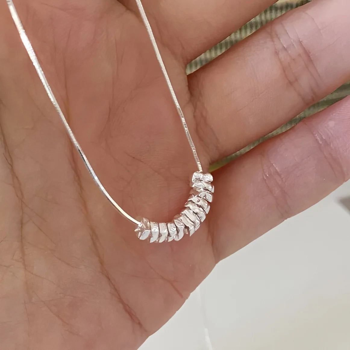 PANJBJ 925 Sterling Silver Line Necklace for Women Girl Fashion Concise  Individuality Jewelry Birthday Gift Dropshipping