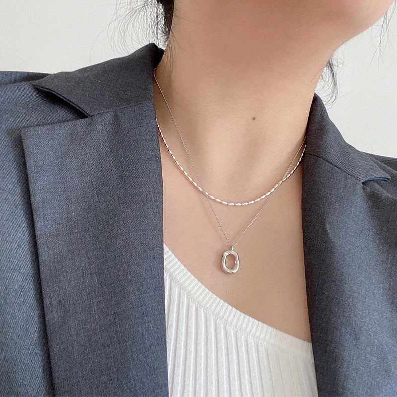 New 925 Sterling Silver Necklace Personality Charm Simple Style Woman Choker birthday Gift for Friends Exquisite Jewelry