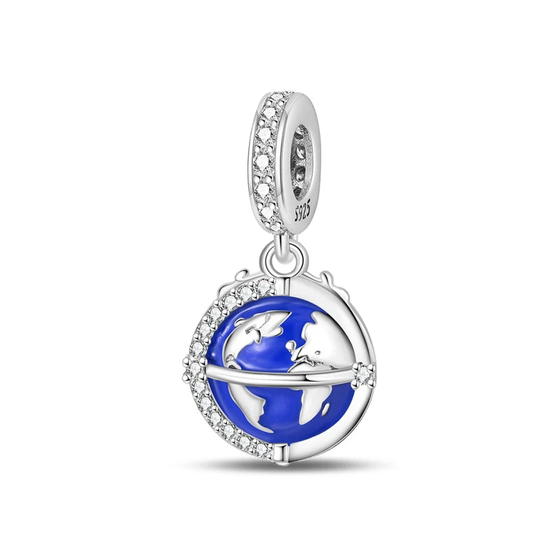 Original 925 Sterling Silver Charms Love Travel London Bus Paris Eiffel Tower Beads Fit Bracelets Necklaces Women DIY Jewelry