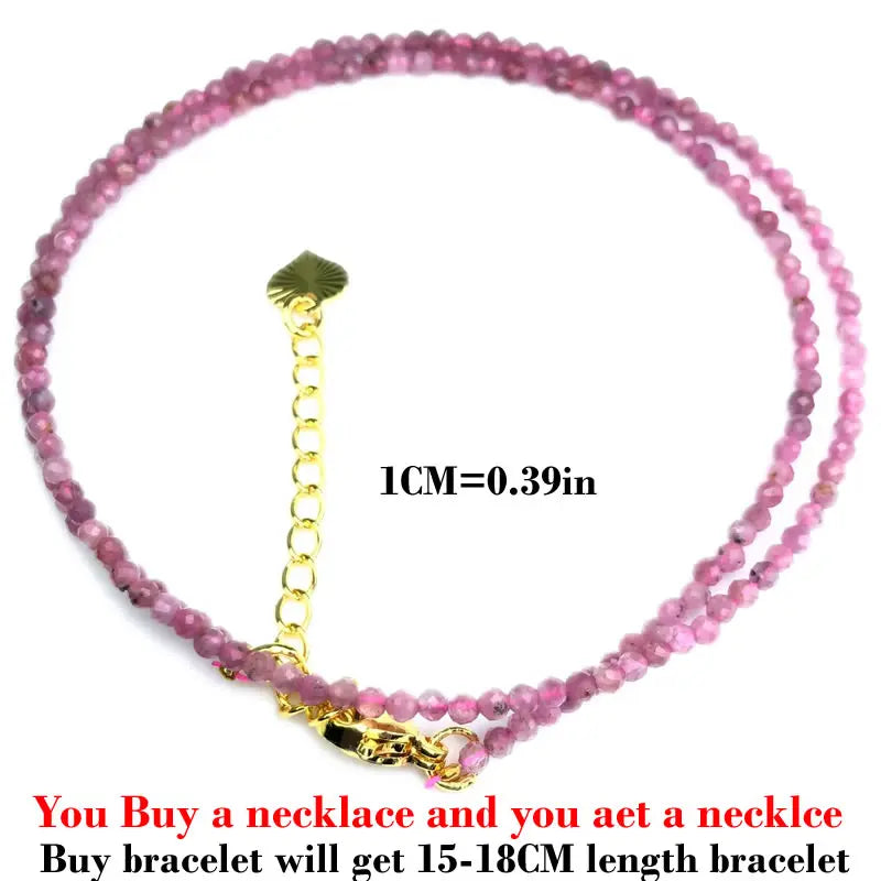 Simple Bohemian Natural Stone Cut the Shiny Beads Necklace Bracelet Set for Women Charms Fashion Female Party Gift Jewelry