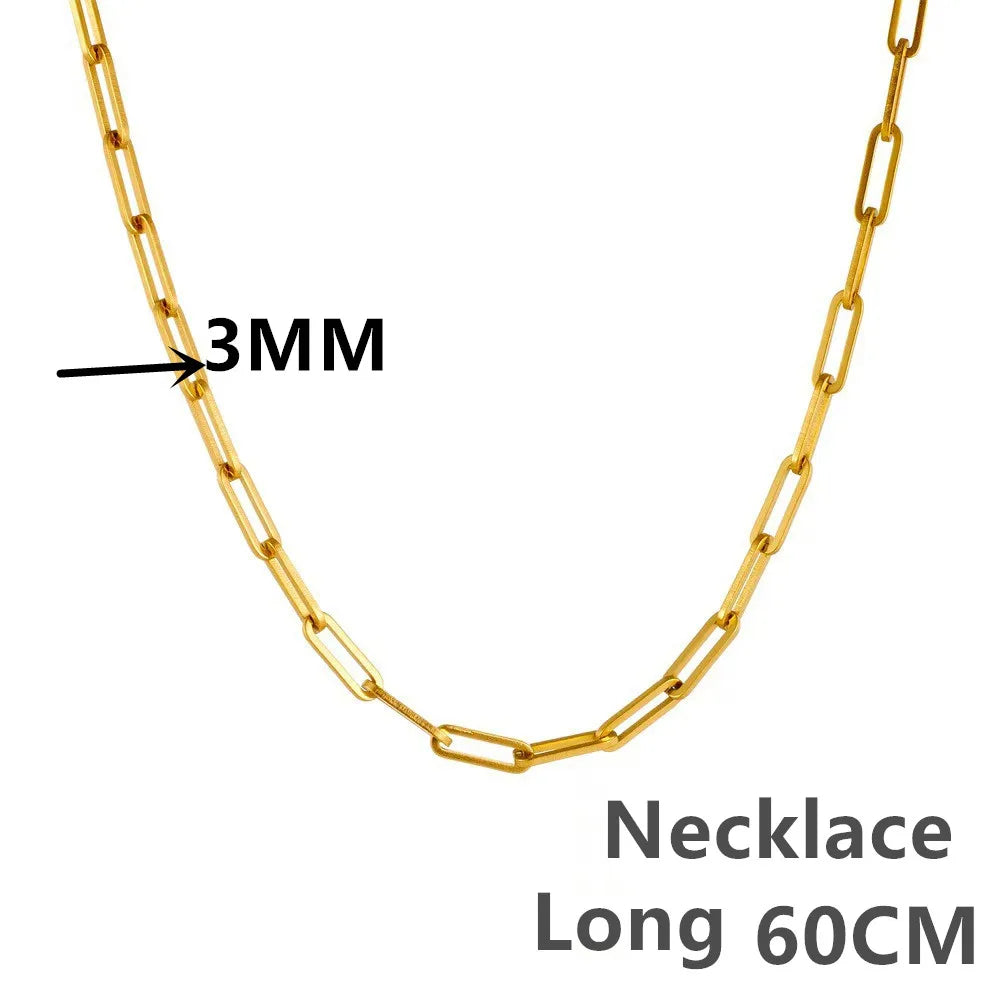 Andara Authentic 925 Sterling Silver Paper Clip Necklace With 18k Gold Plated Chain Necklace For Men And Women
