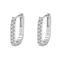 Hot Popular 925 Sterling Silver Charms Crystal Jewelry Fashion Zircon Circle Hoop Earrings For Woman Lady Wedding Party Gift