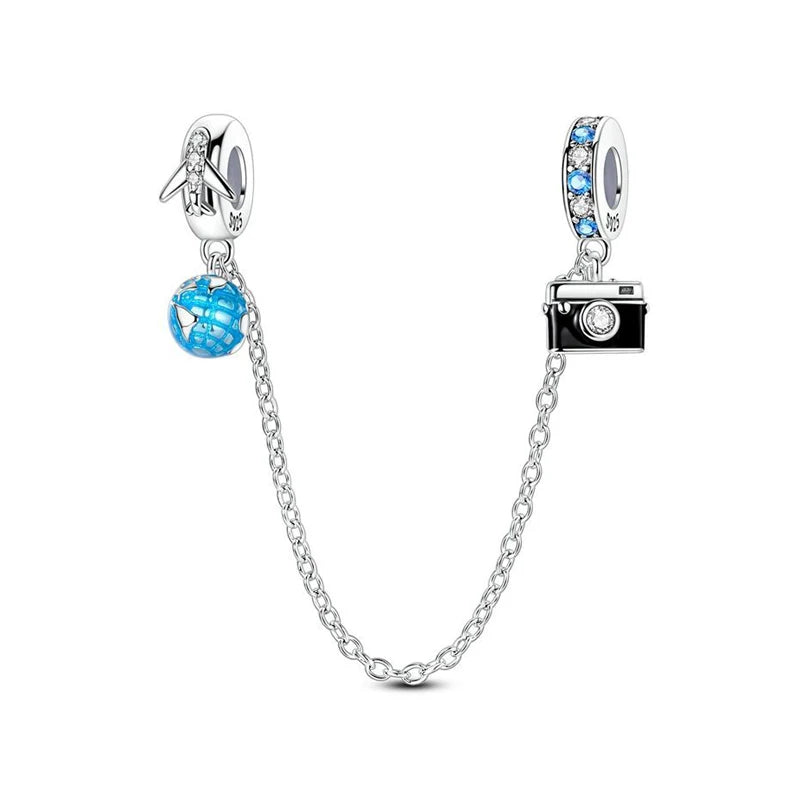 Original 925 Sterling Silver Charms Love Travel London Bus Paris Eiffel Tower Beads Fit Bracelets Necklaces Women DIY Jewelry