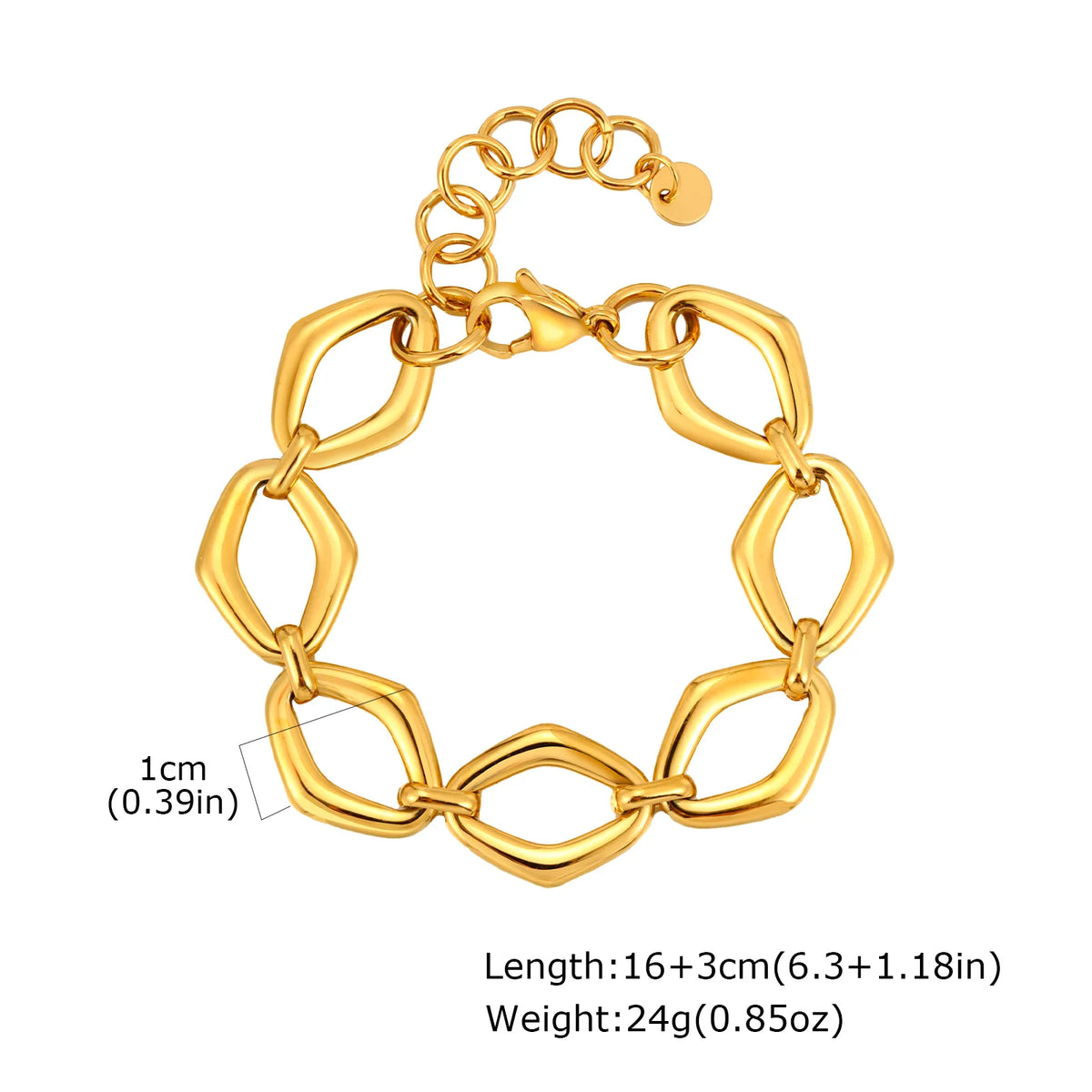Chunky Bold Toggle Bracelets for Women, Stainless Steel OT Buckle Link Chain Bracelet Gold Plated Tarnish Free