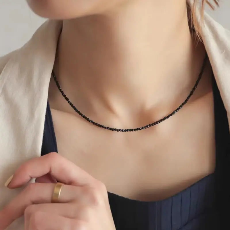Simple Bohemian Natural Stone Cut the Shiny Beads Necklace Bracelet Set for Women Charms Fashion Female Party Gift Jewelry