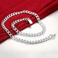 Fashion brand 925 Sterling Silver Necklace classic Jewelry personality 10MM solid men's necklace 20-24 inches Christmas gifts