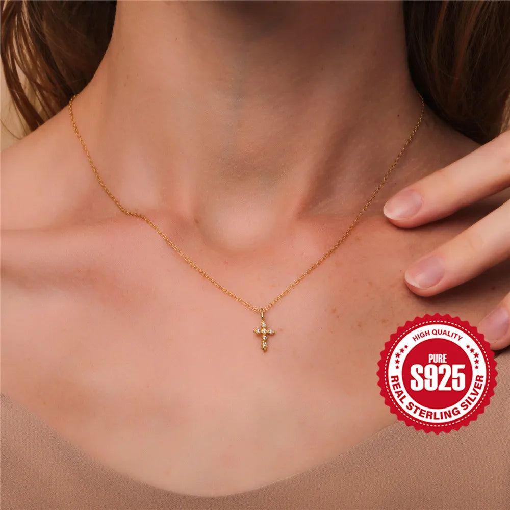 Aide 925 Sterling Silver Trendy INS Style Various Pendant Necklaces For Women Zircon Snake Heart Charm Clavicle Choker Jewelry