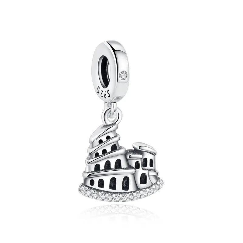 Original 925 Sterling Silver Charms Love Travel London Bus Paris Eiffel Tower Beads Fit Bracelets Necklaces Women DIY Jewelry