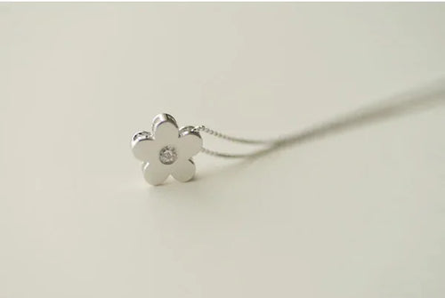 925 Sterling Silver Flower Necklaces & Pendants For Women High Quality Sterling-silver-jewelry