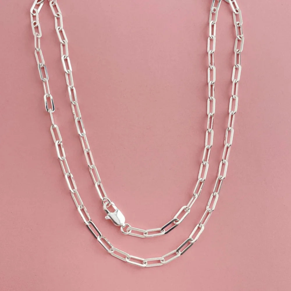 New Original 925 sterling Silver gorgeous 4MM fit pendant chain necklace for women fashion wedding party Costume jewelry gifts