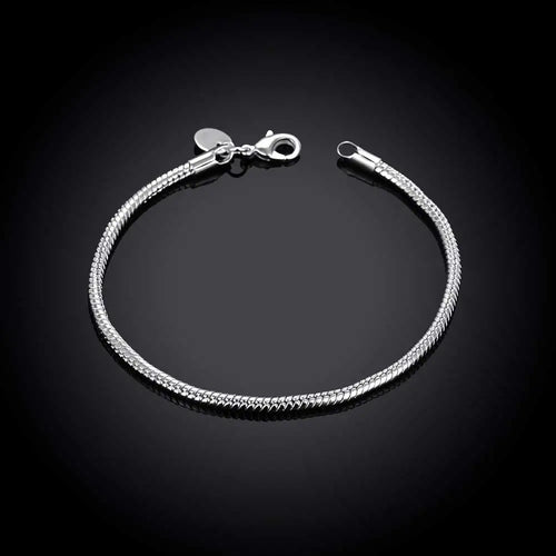 925 Sterling Silver 16-23cm 3mm Snake Chain Bracelet For Women Men Fashion Wedding Engagement Party Jewelry Gifts