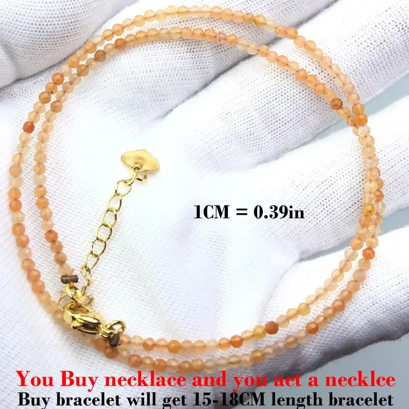 Simple Bohemian Natural Stone Cut the Shiny Beads Necklace Bracelet Set for Women Charms Fashion Female Party Gift Jewelry