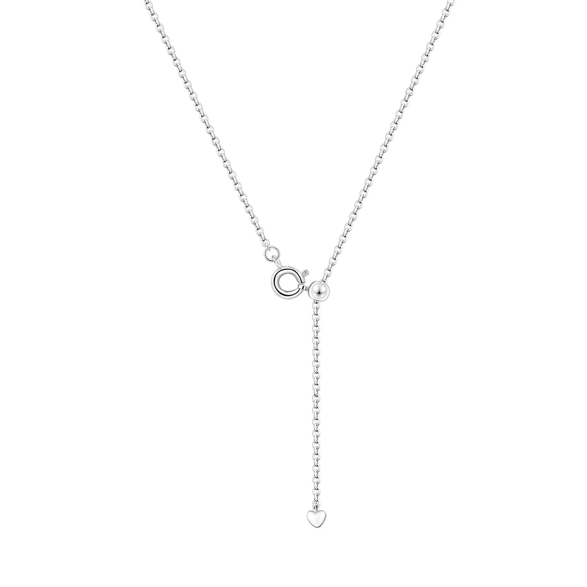 Minimalist Dainty 925 Sterling Silver Heart Lock and Key Y-shaped Chain Necklace 18K Gold Plated Jewelry Gift For Women Birthday