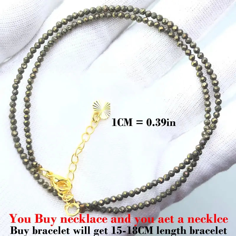 Simple Bohemian Natural Stone Cut the Shiny Beads Necklace Bracelet Set for Women Charms Fashion Female Party Gift Jewelry