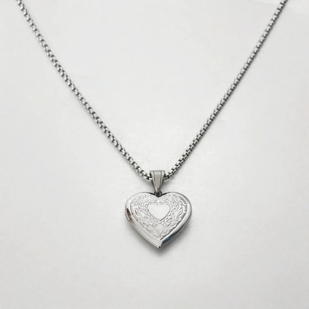 Romantic Heart Locket Pendants Female Gold Silver Color Stainless Steel Memorial Necklace For Women Jewelry Valentine Gift