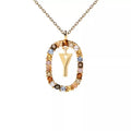 26 English Letters Pendant Necklace Zircon Fashion A - Z Initial M S C K Trendy Alphabet Long Chain For Women My Name Jewelry