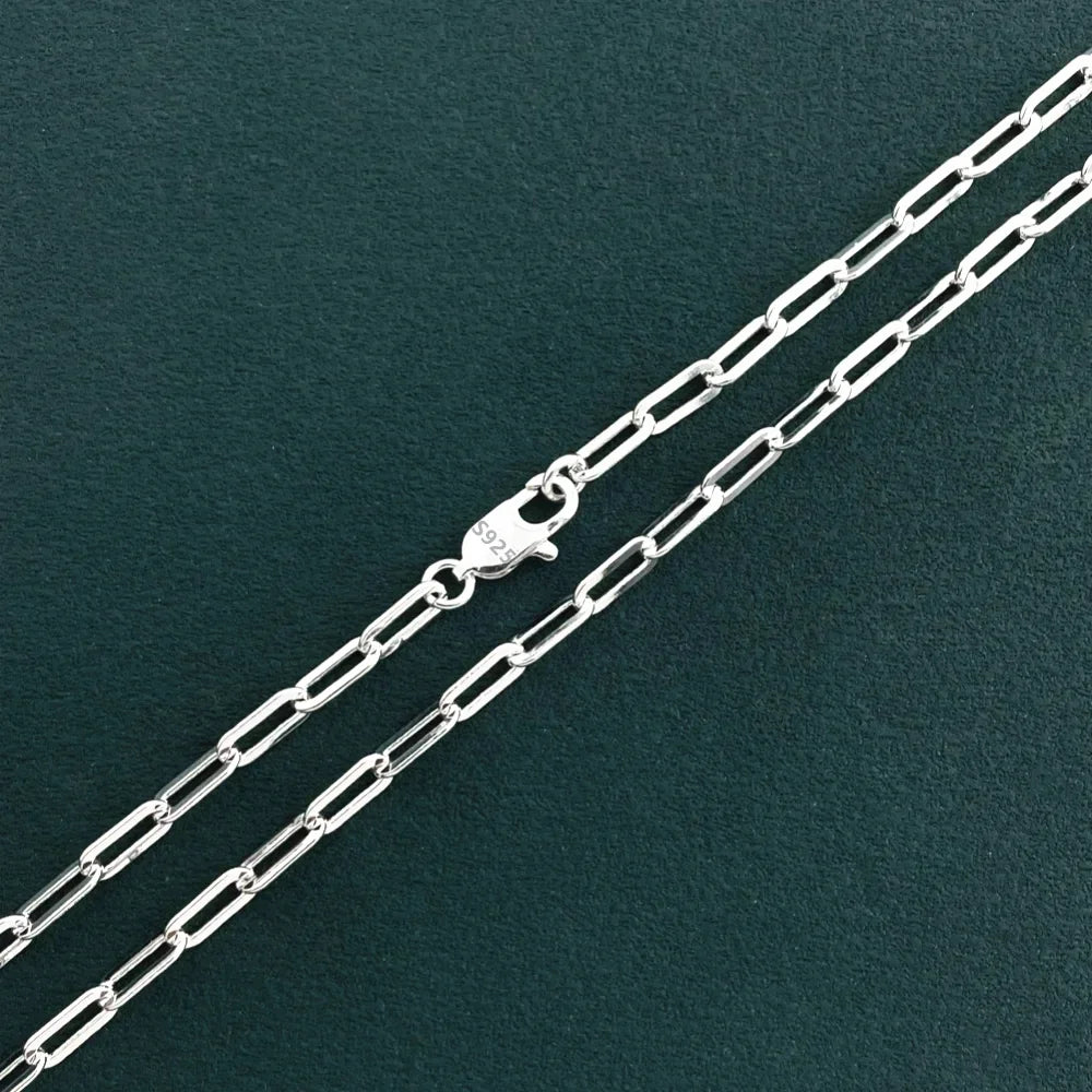 Andara Authentic 925 Sterling Silver Paper Clip Necklace With 18k Gold Plated Chain Necklace For Men And Women