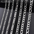 Wholesale 40-75cm 925 Sterling Silver Necklace 2/4/6/8/10/12mm Figaro Chain Lobster Buckle Necklaces Men Woman Fashion Jewelry
