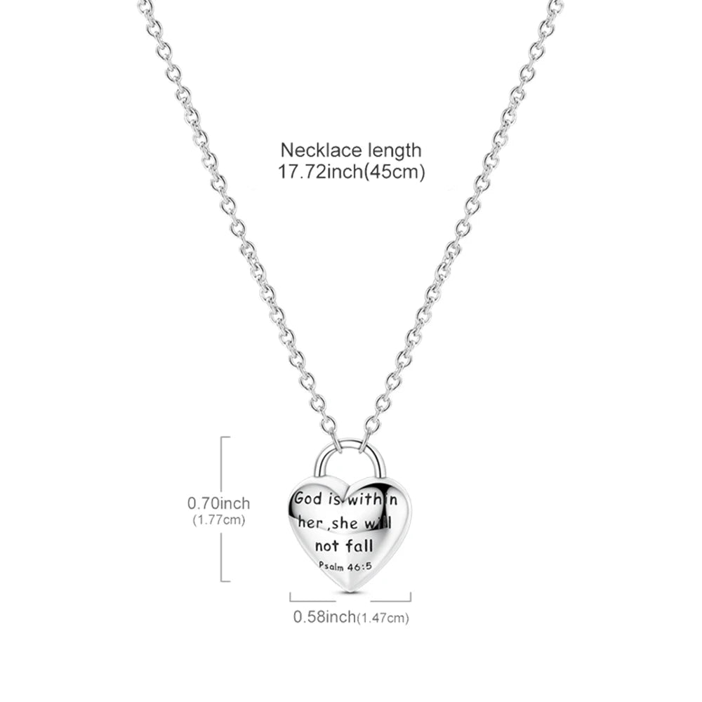 Simple and Elegant 925 Sterling Silver Seashell Teardrop Four-Leaf Clover Star Moon Bible Crystal Lock Necklace Precious Gifts