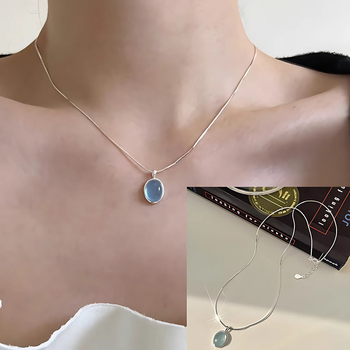 PANJBJ 925 Sterling Silver Line Necklace for Women Girl Fashion Concise  Individuality Jewelry Birthday Gift Dropshipping