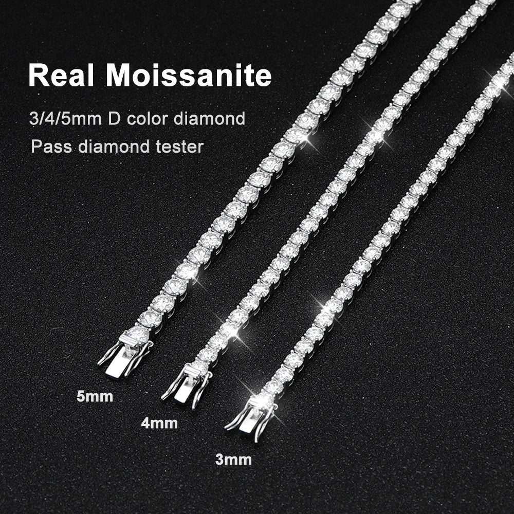 Factory Price D VVS1 Moissanite Tennis Bracelet 925 Sterling Silver Single Row Classics with GRA Bracelets for Women Man Jewelry