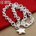 DOTEFFIL 925 Sterling Silver Star Pendant 18 Inch Chain Necklace For Woman Wedding Engagement Fashion Jewelry