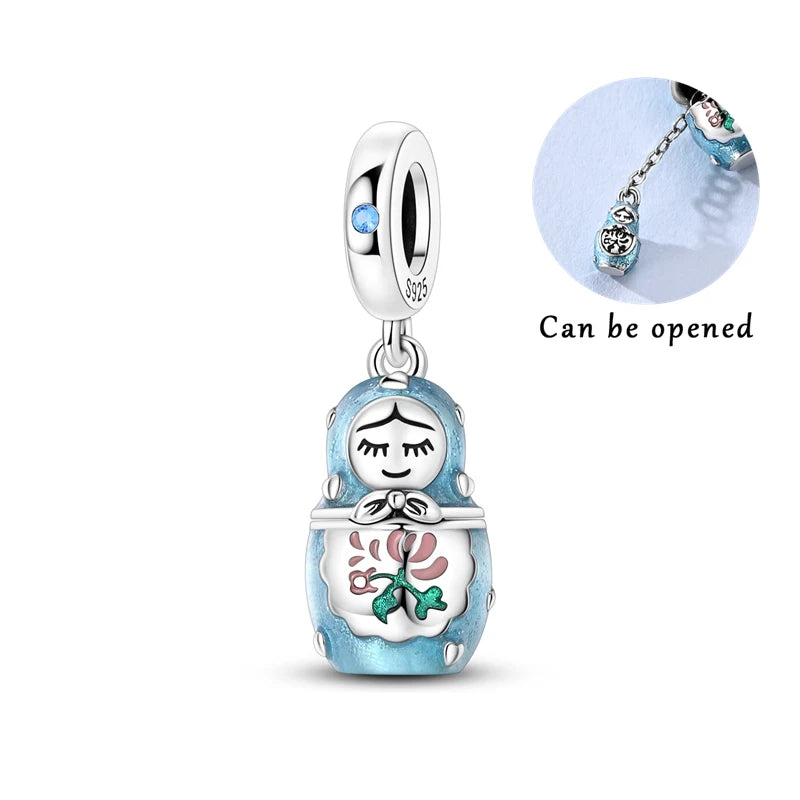 Original 925 Sterling Silver Charms Love Travel London Bus Paris Eiffel Tower Beads Fit Bracelets Necklaces Women DIY Jewelry