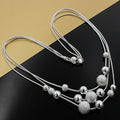 Fine Jewelry Charm 925 Sterling Silver Bead Necklace Classic High Quality Fashion for Women Lady Wedding Chain Gift