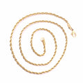 Classic Dainty Gold Color Rope Chain Necklaces for Women Men Chic Twisted Collar Waterproof Stainless Steel Link 2/3/4mm Width