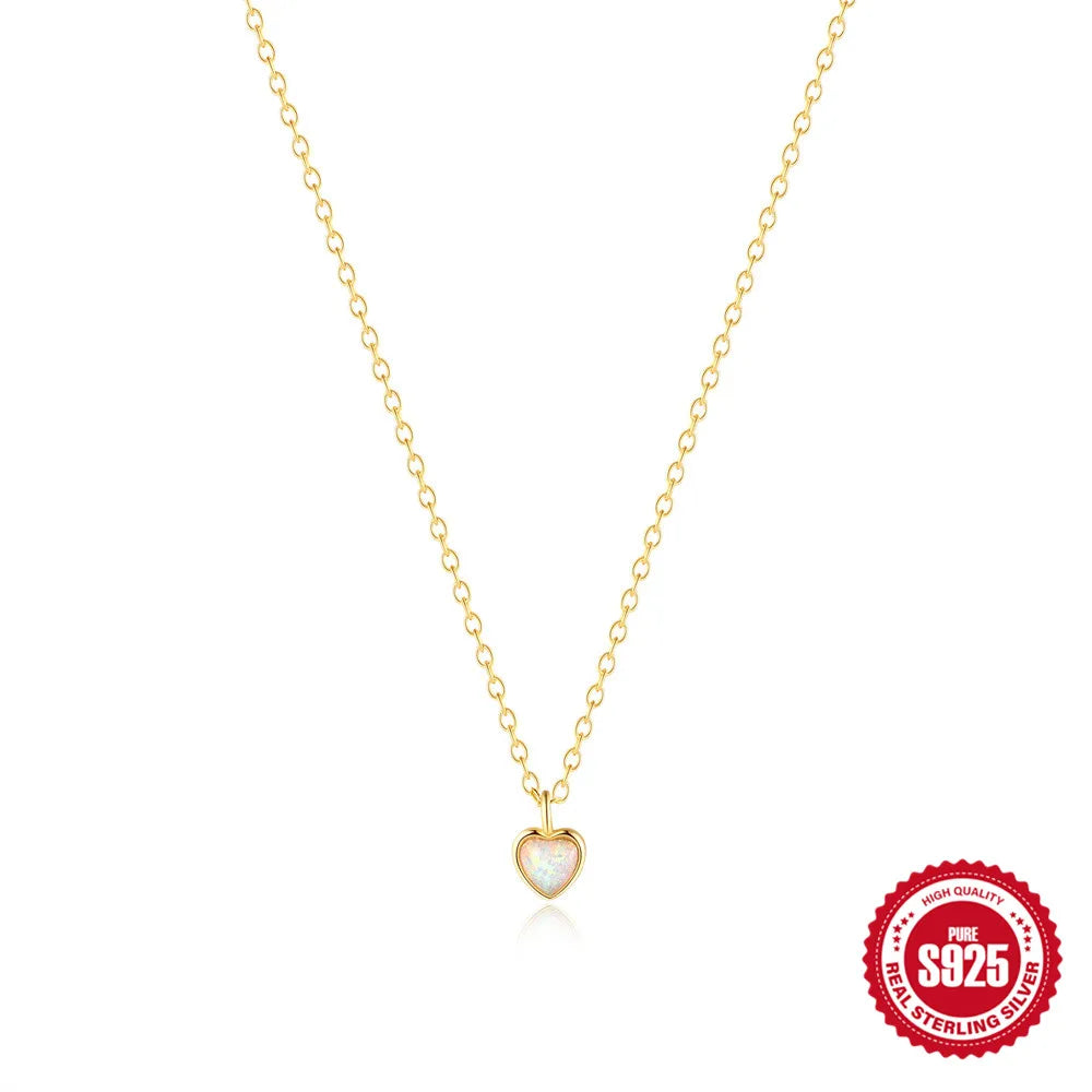 Aide 925 Sterling Silver Trendy INS Style Various Pendant Necklaces For Women Zircon Snake Heart Charm Clavicle Choker Jewelry