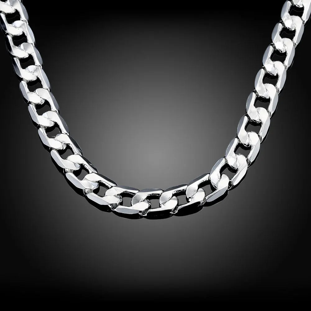 Special Offer Silver Color Necklace for men's 20/24 Inches Classic 8MM Chain Luxury Jewelry Wedding Christmas gifts