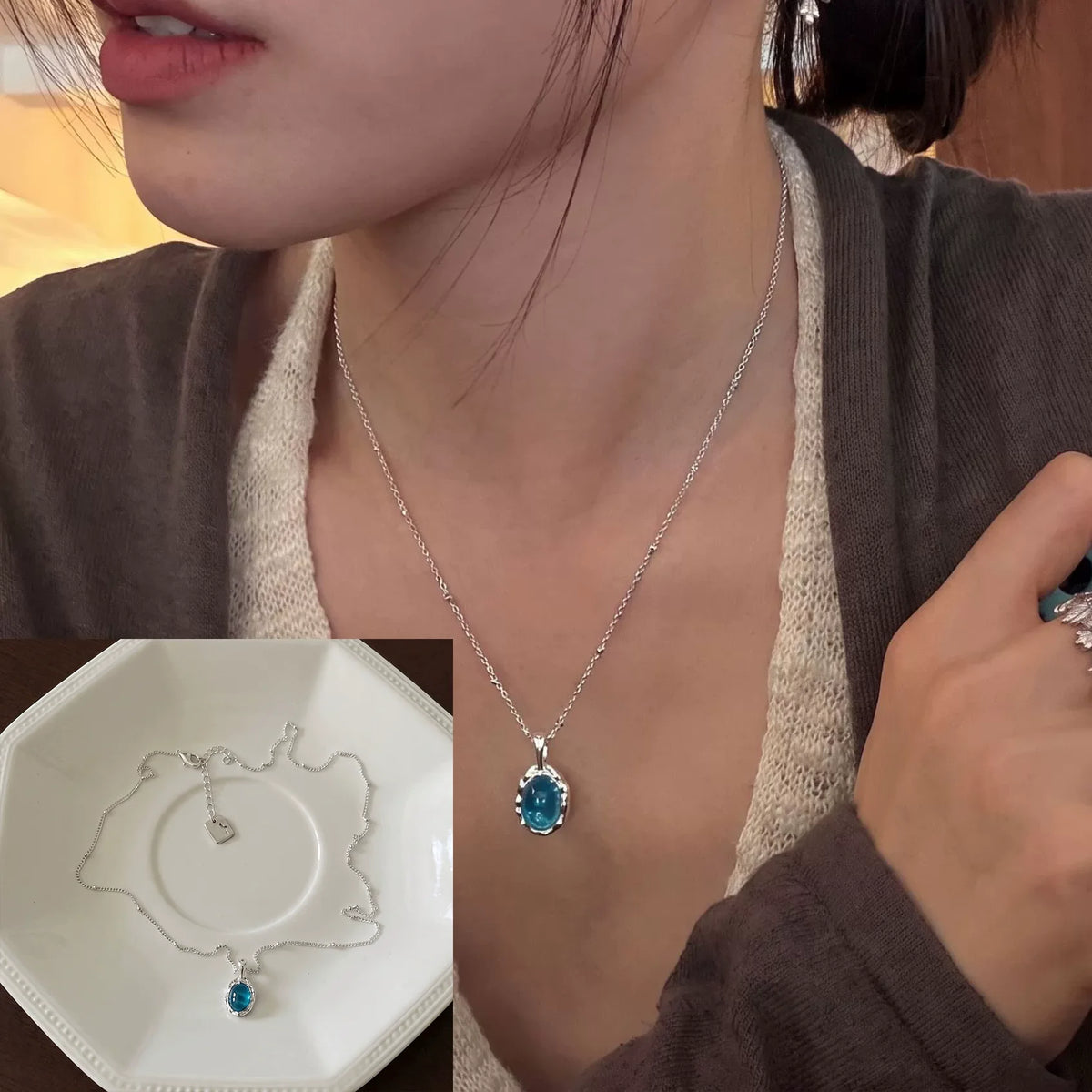 PANJBJ 925 Sterling Silver Line Necklace for Women Girl Fashion Concise  Individuality Jewelry Birthday Gift Dropshipping