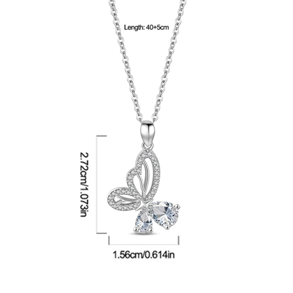 Simple and Elegant 925 Sterling Silver Seashell Teardrop Four-Leaf Clover Star Moon Bible Crystal Lock Necklace Precious Gifts