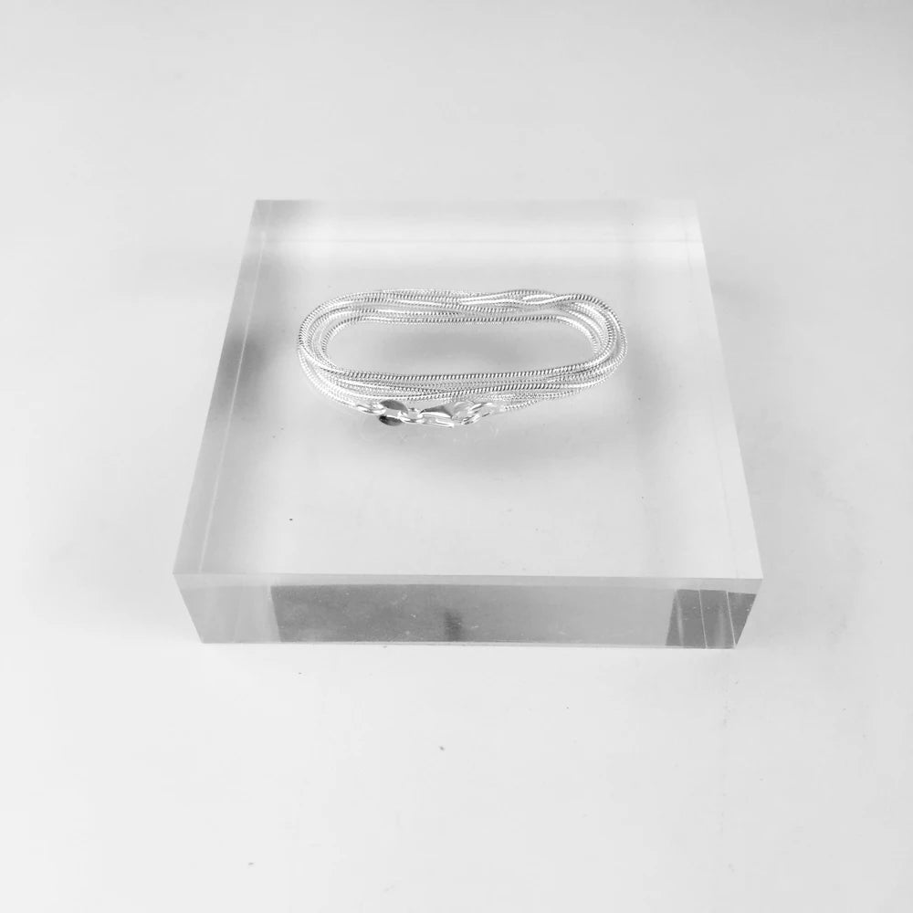 1mm Snake Chain Necklace Brand New Glam Fashion Jewelry Europe Style Soul 925 Sterling Silver Gift For Men Women