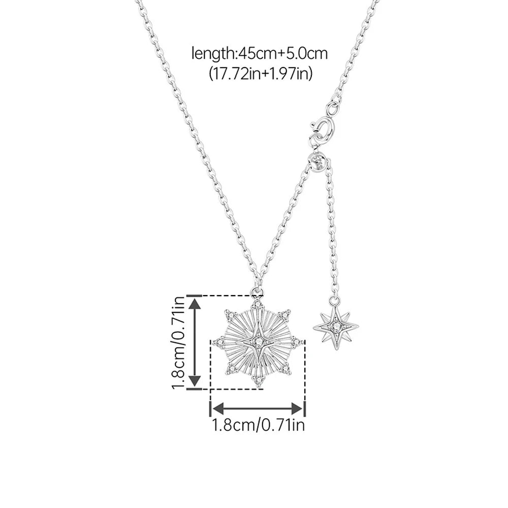Simple and Elegant 925 Sterling Silver Seashell Teardrop Four-Leaf Clover Star Moon Bible Crystal Lock Necklace Precious Gifts