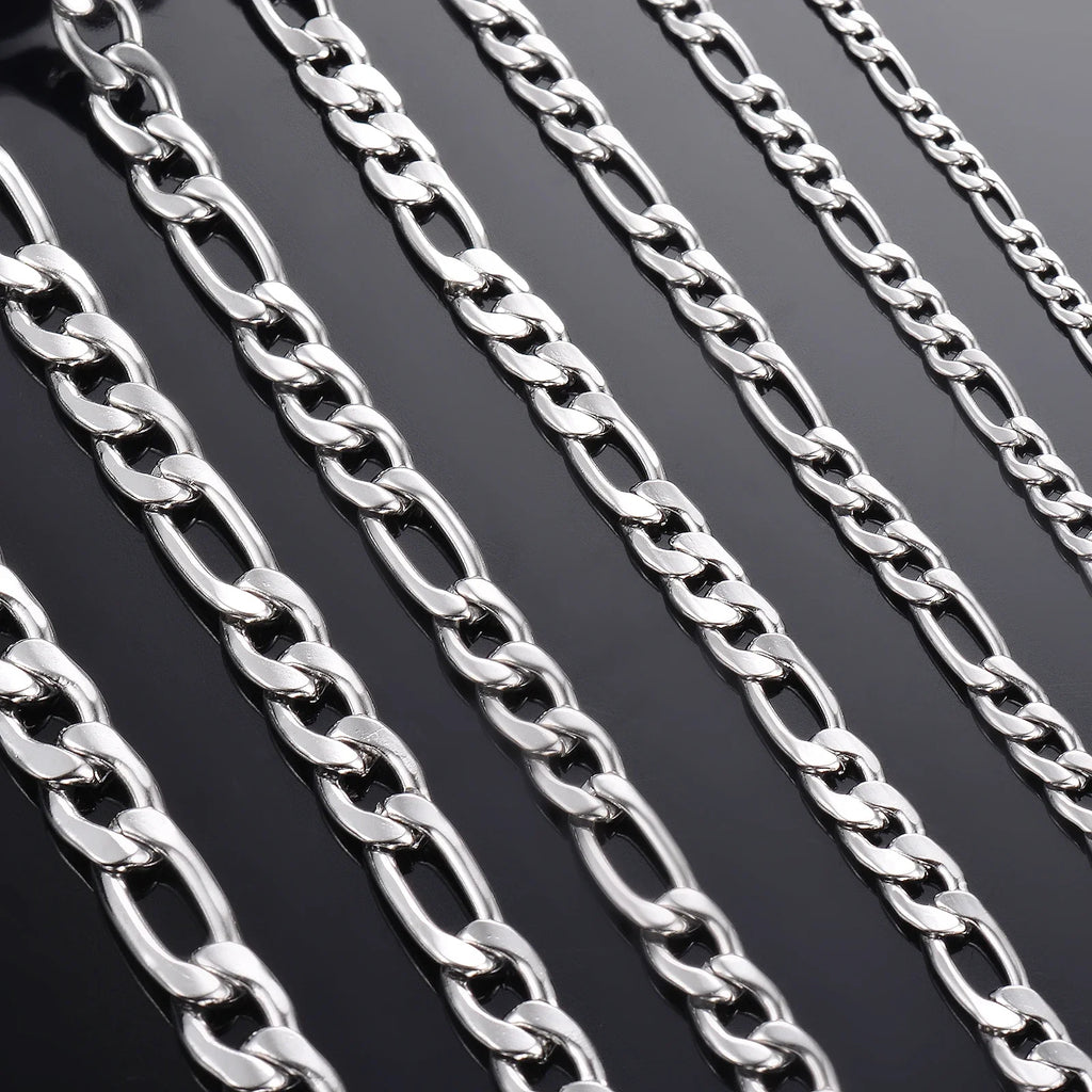 Wholesale 40-75cm 925 Sterling Silver Necklace 2/4/6/8/10/12mm Figaro Chain Lobster Buckle Necklaces Men Woman Fashion Jewelry