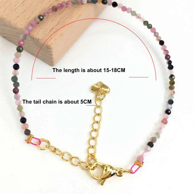 Simple Bohemian Natural Stone Cut the Shiny Beads Necklace Bracelet Set for Women Charms Fashion Female Party Gift Jewelry