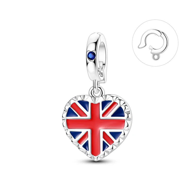 Original 925 Sterling Silver Charms Love Travel London Bus Paris Eiffel Tower Beads Fit Bracelets Necklaces Women DIY Jewelry