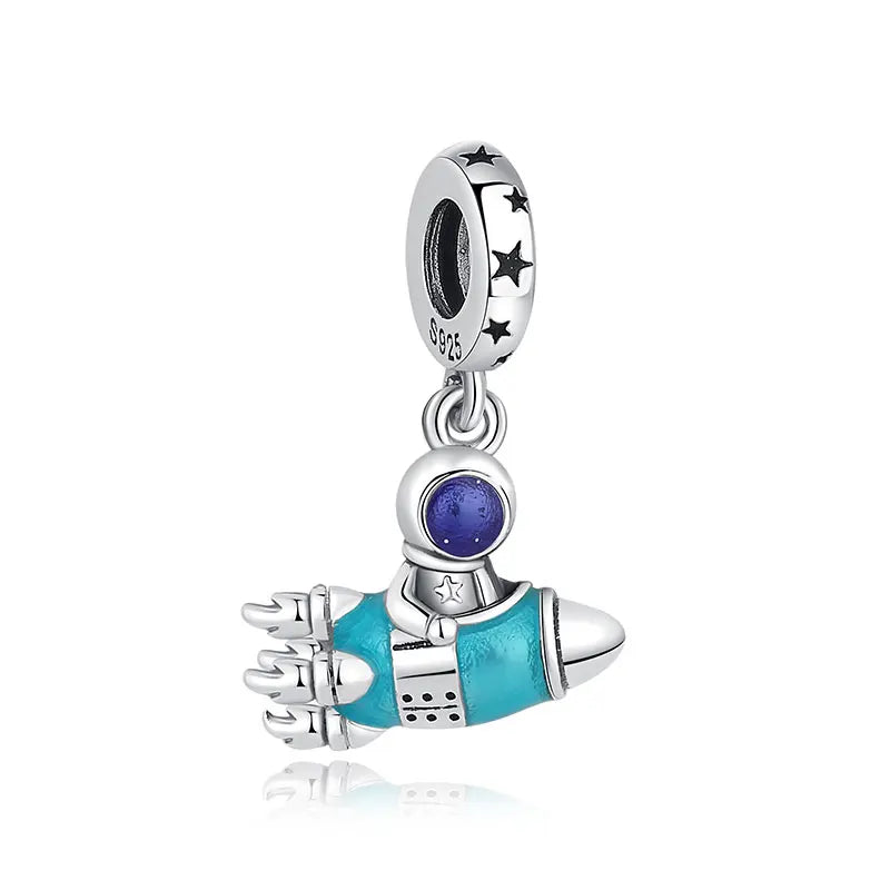 925 Sterling Silver Charms Fit Original Bracelets Star Moon Sun Spaceman Pendant Beads DIY Women Necklaces Jewelry