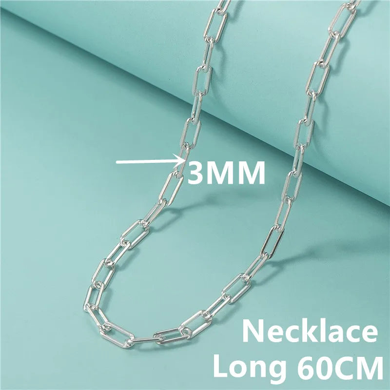 Andara Authentic 925 Sterling Silver Paper Clip Necklace With 18k Gold Plated Chain Necklace For Men And Women