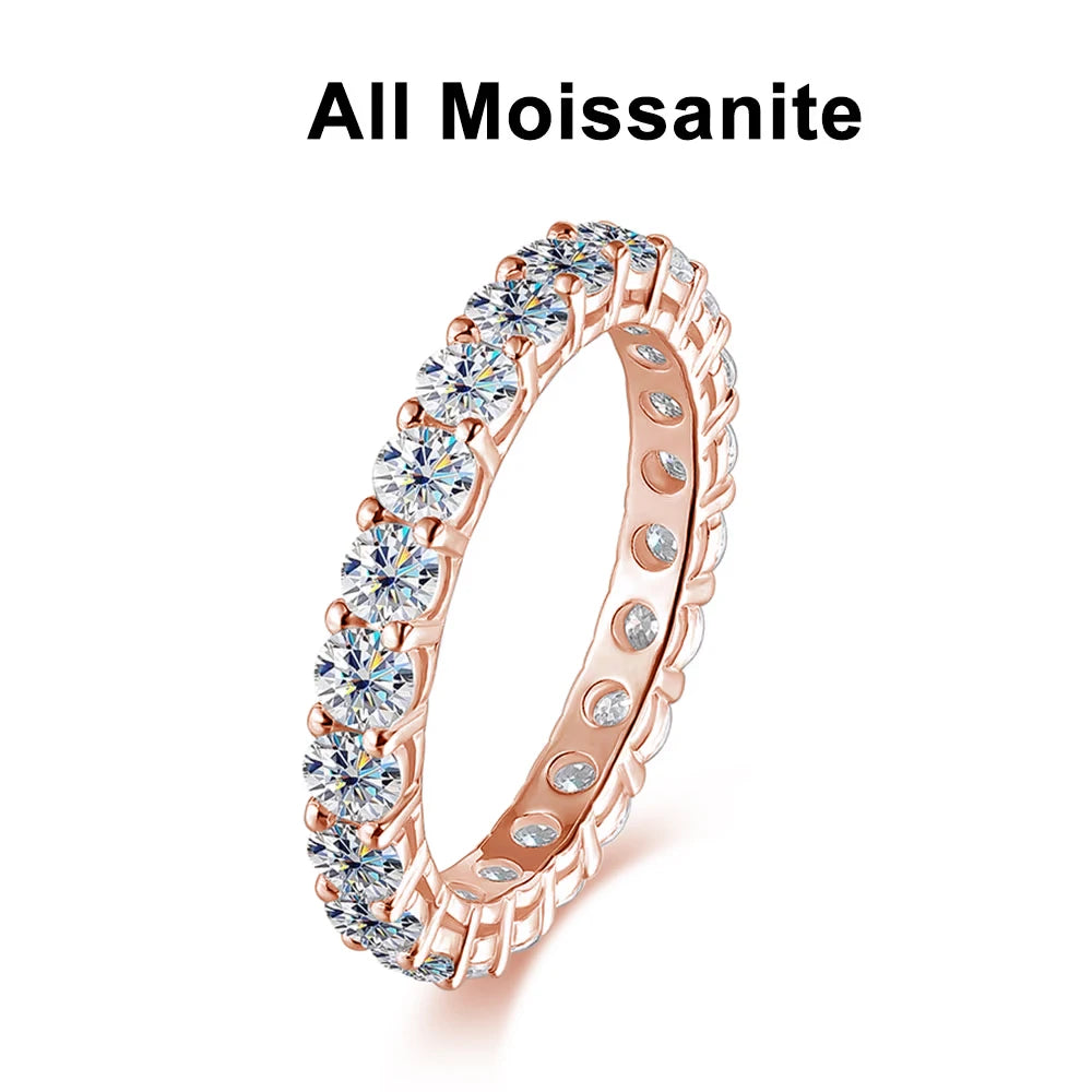 KNOBSPIN 3mm Round Moissanite Ring 18K White Gold Plated 925 Sterling Silver Fine Jewelry Wedding Engagement Rings for Women Man