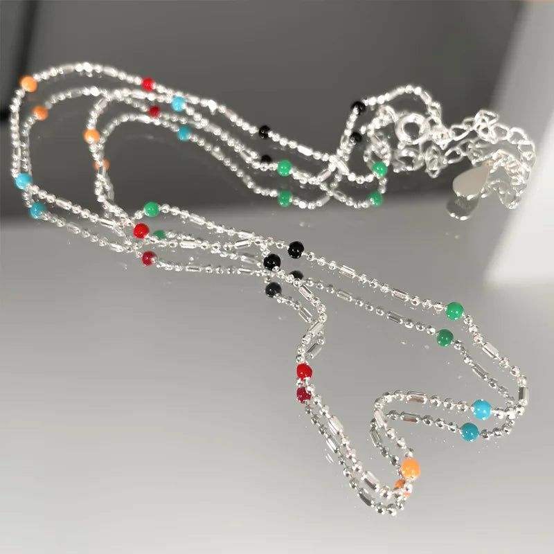 New 925 Sterling Silver Necklace Simple Personality Charm Choker Birthday Gift for Women Exquisite Jewelry Accessories