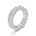 OXTAO 4x6mm Oval Cut Full Moissanite Eternity Rings Anniversary Gifts for Women Men 14K Gold Filled Jewelry Elegant Stackable Wedding Ring with Certified
