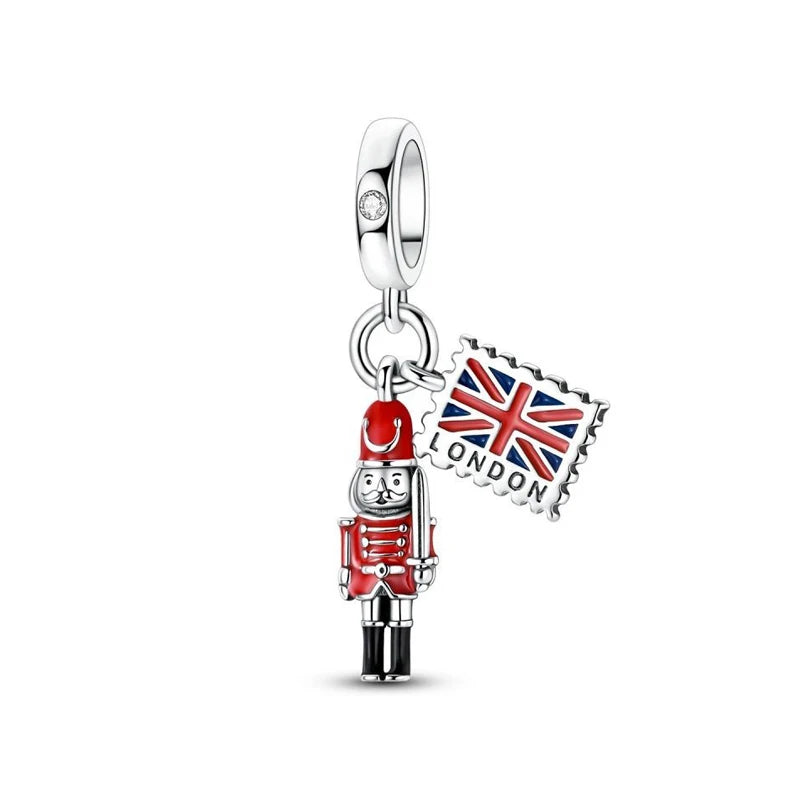 Original 925 Sterling Silver Charms Love Travel London Bus Paris Eiffel Tower Beads Fit Bracelets Necklaces Women DIY Jewelry