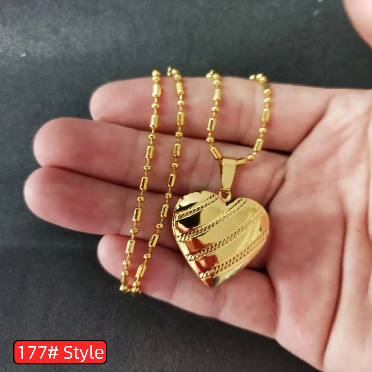 Romantic Heart Locket Pendants Female Gold Silver Color Stainless Steel Memorial Necklace For Women Jewelry Valentine Gift