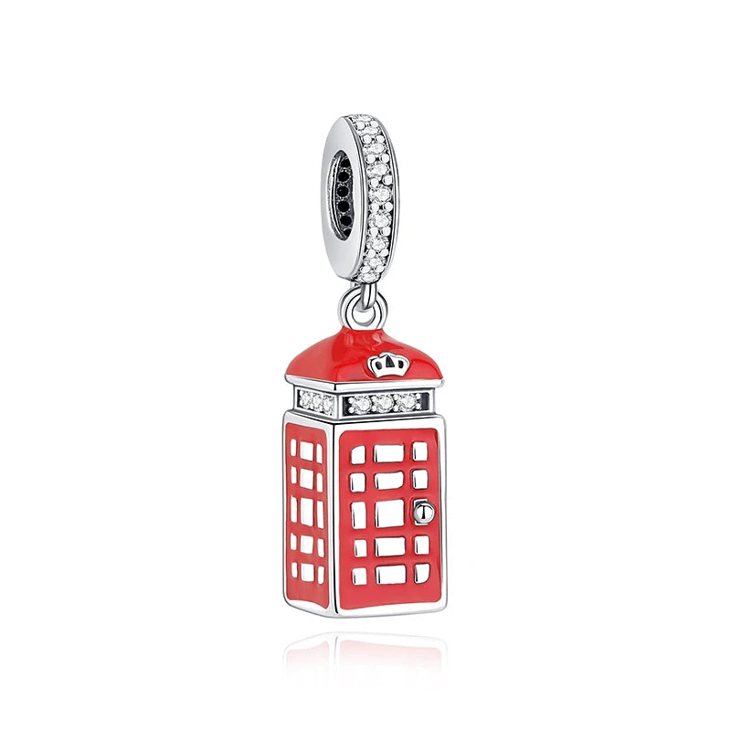 Original 925 Sterling Silver Charms Love Travel London Bus Paris Eiffel Tower Beads Fit Bracelets Necklaces Women DIY Jewelry