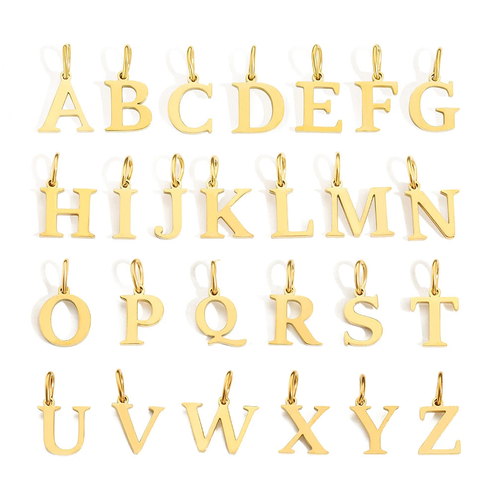 EMANCO Initial Alphabet Pendant Stainless Steel Charms for Making Necklace Minimalism Accessories Women's Jewelry Wholesale